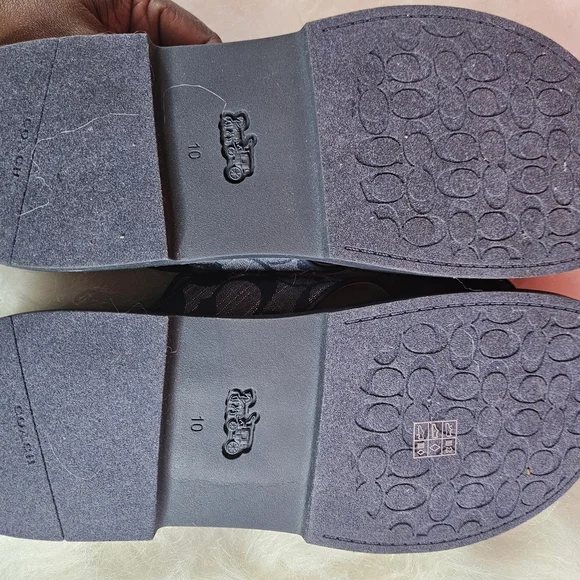 NWOT Coach Fraser Chambray Signature Jacquard Sandal Navy Size 10 - Picture 3 of 8